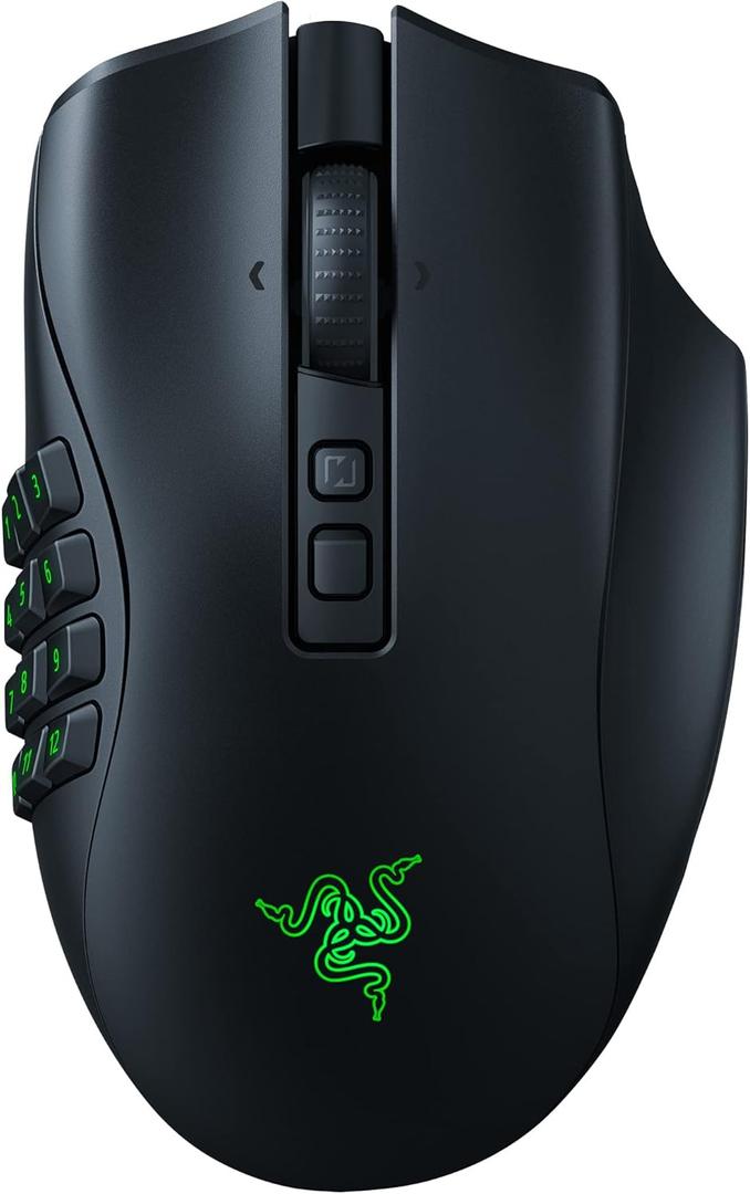 Razer Naga V2 Pro Wireless MMO Gaming Mouse: 19+1 Programmable Buttons w/Swappable Side Plates - HyperScroll Pro Wheel - Focus 30K Optical Sensor - Mouse Switches Gen-3-300 Hr Battery