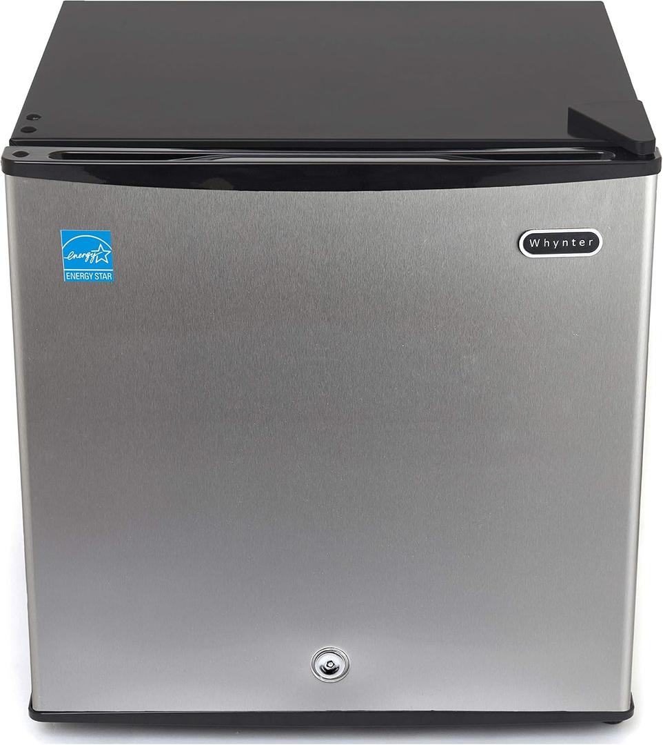 Whynter Upright Mini Freezer, 1.1 Cu Ft, Silver, CUF-112SS | Adjustable Thermostat & Security Lock, Energy Star Rated, Reversible Door, Adds Compact Frozen Storage at Home