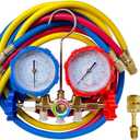 5FT AC Diagnostic Manifold Freon Gauge Set for R410A R404A R22 R134a R12 R22 R502, Refrigerant AC House Air Condition HVAC 60"