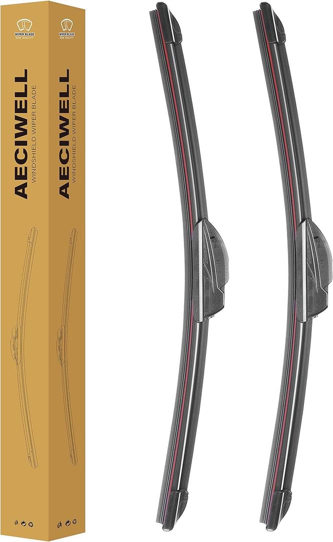 Windshield Wipers OEM Quality 20" + 20" Premium All-Season Wiper Blades Automotive Replacement Windshield Wiper Blades for U/J hook (Set of 2)