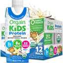 Orgain Organic Kids Nutritional Protein Shake, Vanilla, Healthy Kids Snacks, 8g Dairy Protein, 3g Fiber, 22 Vitamins & Minerals, No Soy ingredients, Gluten Free, Non-GMO, 8.25 Fl Oz (Pack of 12), Best By: Nov 13 2026