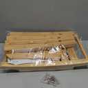 LGURT Bamboo Shower Bench, Rectangular Bathroom Stool, Non-Slip Wood Seat