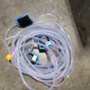 Inflatable Bounce House, 10 in 1 Double Water Slide Bounce House with 750W Blower, Climbing Wall, Jumping, Water Gun, Splash Pool, Basketball Hoop for Kids Indoor Outdoor Backyard