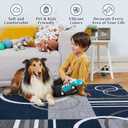 RUGSREAL 10x13 Rugs for Living Room Washable Rug Abstract Circles Rug Contemporary Modern Area Rugs Stain Resistant Low Pile Throw Carpet for Bedroom Home Decor, Navy