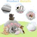 Tezituor 7Pcs Cat Stuffed Animal Set,Plush House with 4 Soft Realistic Kitten Toys,Cats Plushies for Kids Christmas Birthday Halloween Pet Gift Interactive & Travel-Friendly Kitties Carrier Playset