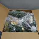 WBHome Pre-lit 9 Feet/108 Inch Christmas Garland, White & Gold Lighted Garland with 50 LED Lights for Indoor Outdoor Xmas Decor Holiday Decorations, Battery Operated (Batteries NOT Included)