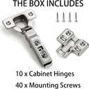 Cabinet Hinges Soft Close 10 Pack - Heavy Duty European Style Concealed Hinges Full Overlay 105 Degree for Frameless Kitchen Cabinets DIY