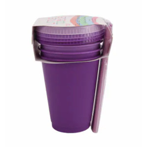 Little Table 17-Ounce Tumbler with Lid and Straw - Purples Pack of 4