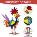 Metal Rooster Yard Statue, Wacky Outdoor Garden Statues, Metal Rooster Yard Garden Decorations Statues, Chicken Ornaments Yard Art for Backyard Patio Lawn Decorations, Gifts for Chicken Lovers (A)