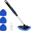 Gven Windshield Cleaner Tool 21" Car Window Cleaner Inside Windshield Cleaning Wand Supplies Interior Glass Care Product Car Accessories with with Extendable Handle& Microfiber Pads