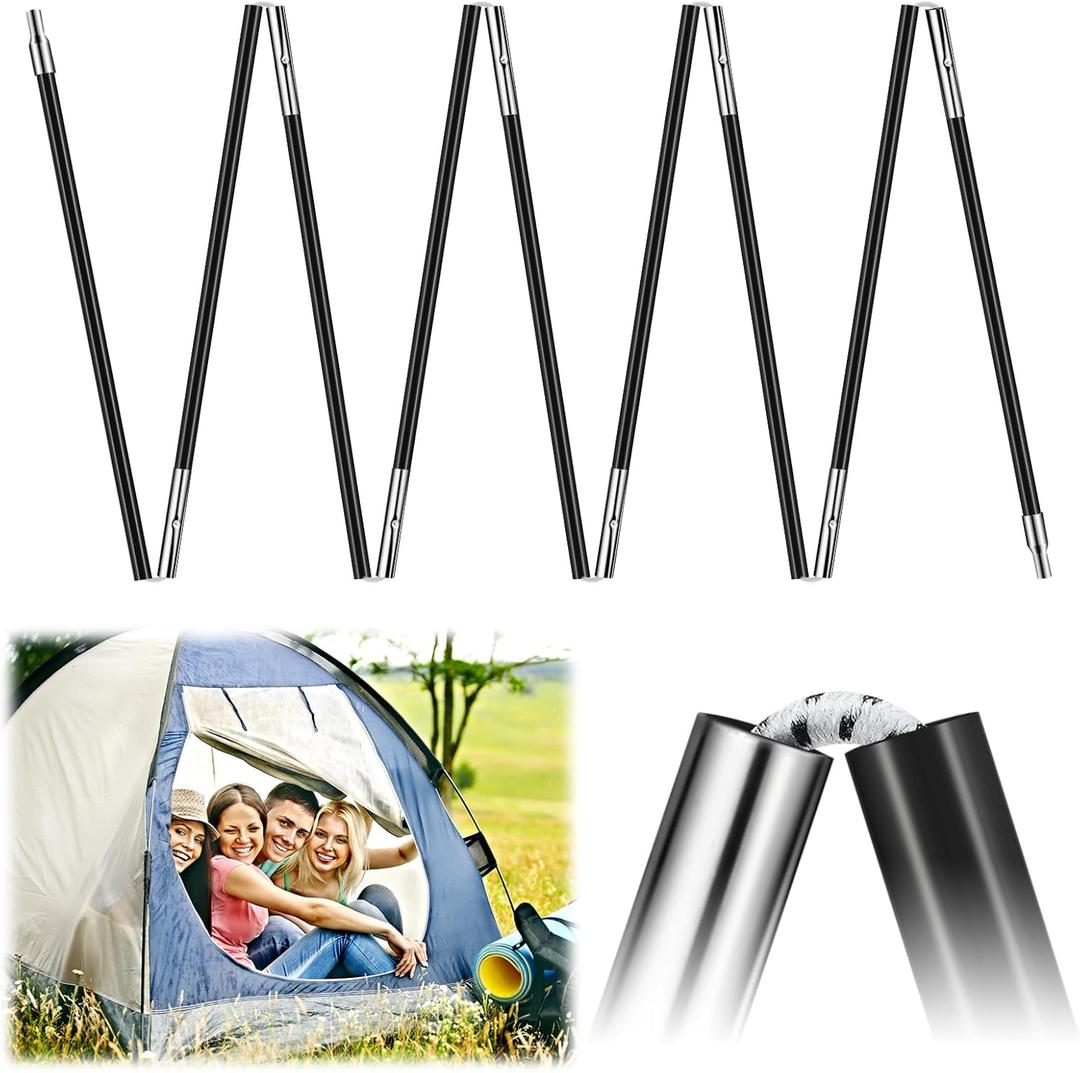 Yaocom Fiberglass Tent Poles Replacement Pre Assembled Black Tent Poles Camping Rod Parts for Hiking Outdoor Camping Backpacking