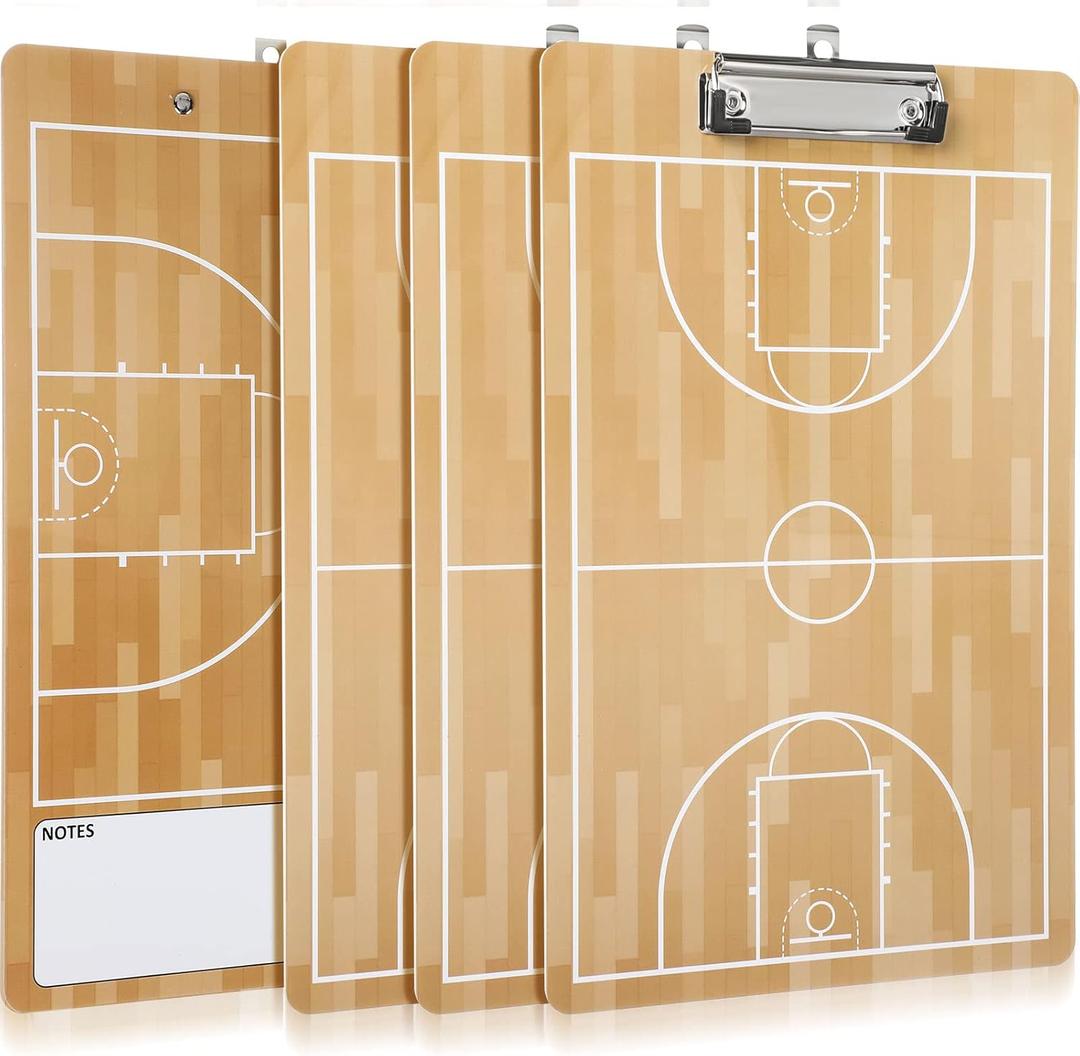 Sabary 3 Pcs Basketball Coaching Clipboard Dry Erase Coaching Board Full and Half Court Basketball Coaching Equipment Referee Marker Boards for Sports Training