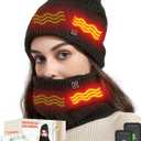 Heated Hat - Men and Women Neck Warmer Scarf & Heating Hats Set, 4000mAh Battery Pack, 3 Temperature Control
