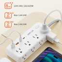 DEPOW Power Strips with Surge Protection, 10 FT Braided Extension Cord with Multiple Outlets-8 AC Outlets 4 USB Ports (2 USB C), 1700 Joule Surge Protector with Flag Plug for Home Office, White
