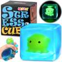 Squishy Stress Cube Fidget Toys Adults - Glow in The Dark Octopus Sensory Toys for Kids with Autism Stress Balls for Kids Squeeze Toys for Anxiety Easter Basket Stuffers