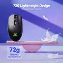 TECKNET Wireless Gaming Mouse Rechargeable - 8000 DPI, Long-Lasting 100Hrs Battery, RGB Backlit, 6 Programmable Buttons, Dual Connectivity (2.4G + USB-C) for PC, Mac, Laptop - Black