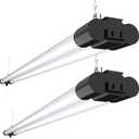 Sunco LED Shop Lights for Workshop 4FT, Linkable Garage Lighting, 4500 LM, 40W (150W Equivalent), 6000K Daylight Deluxe, Surface + Suspension Mount, 48 Inch Integrated Fixture, Black 2 Pack