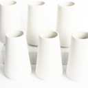 YANLING 6 Pack White Ceramic Vases for Home Decor, 6 Inch Modern Centerpieces for Pampas Grass, Table, Boho Flowers Decor