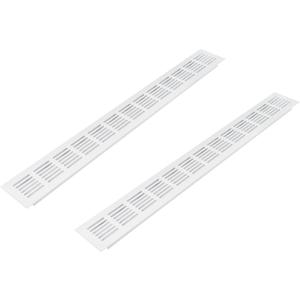 Vent Systems 19.69 x 2.36 Inch (Outer Size) Air Supply Ventilation Grille - Pack of 2 - White Aluminum Rectangle Intake/Exhaust Door Vent Deflector - HVAC for Home Improvement Floor, Wall Duct Cover