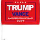 Trump Vance 2024 Flag for Car Red Bandera para Carros Window Clip Pole Mount Kit Rally Shooting 2024 Poster Auto Decor MAGA Sign Outdoor Decorations Republican Gift Made in USA