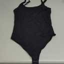 SUUKSESS Women Sexy Scoop Neck Thong Bodysuit Backless Cami Bodysuit Top (Medium, 02 Black)
