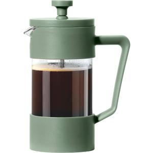Oggi French Press Coffee Maker (12oz)- Borosilicate Glass, Coffee Press, Single Cup French Press, 3 cup Capacity, Olive Oggi French Press Coffee Maker (12oz)- Borosilicate Glass, Coffee Press, Single Cup French Press, 3 cup Capacity, Olive