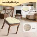 Non Slip Chair Cushions for Dining Chairs Set of 3 Kitchen Chair Cushions 18"x18"x3" Turfted Chair Pads Comfortable and Soft Seat Cushion with Ties, Beige