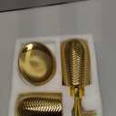 Gold Bathroom Accessories 3pcs Stylish Bathroom Accessories Set Gold Soap Dispenser Pump, Tumbler and Soap Dish Modern Decor Wavy Design Ceramic Bathroom Accessory Set