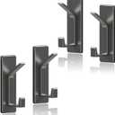 3 x Self-Adhesive Wall Hooks Can Bear 20 Pounds of Adhesion Carbon Steel Space Aluminum Hooks for Cloakroom Bathroom Hanging Towel Door Kitchen Hallway (Gray 4 Pack)