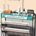 5 Tier Mesh Wall File Organizer,3 Pockets vertical Mount Hanging Organizer with Top/Bottom Tray | 2 Hooks | Wall Mount & Door Hanging for Office Home