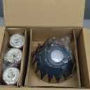 ELYONA 3 Pack Hammered Pendant Lights 7 Small Metal Solid Wood Hanging Light Fixtures Adjustable Height Industrial Pendant Lighting for Kitchen Island Dining Room Bedroom Bar Office, Modern Blue