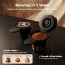 2-in-1 Single Serve Coffee Maker for K Cup Pods & Ground Coffee, 6 to 14 oz Brew Sizes, Compact Small Brewer with Dual Buttons, Adjustable Drip Tray for Travel Mugs, Silver