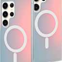 AIGOMARA Designed for Samsung Galaxy S24 Ultra Case [Compatible with Magsafe] [Fluorescent Iridescent Color] Slim Shockproof Translucent Matte Protective Phone Case for Women Girls 6.8 Inch