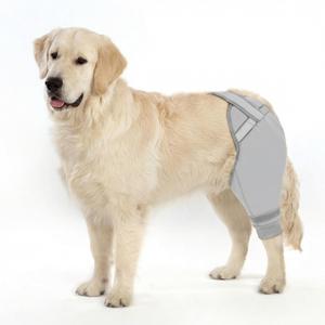 Dog Rear Leg Sleeve to Stop Licking, Upgraded Leg Shap to Stop Slipping, for TPLO Surgery, Skin Conditions, Wounds, Breathable Soft Fabric (Grey, Left Leg, M)