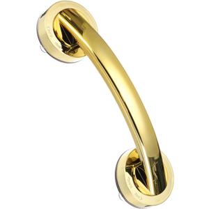 uxcell Grab Bars for Bathtubs and Showers, 9.1" Mirror Glass Door and Window Handles Powerful Shower Suction Cup Anti-Slip Safety Bars for Senior Shower Chairs Gold