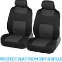 BDK PolyPro Car Seat Covers Full Set in Charcoal on Black Front and Rear Split Bench for Cars, Easy to Install Cover Set, Accessories Auto Trucks Van SUV