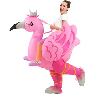 KOOY Inflatable Flamingo Costume Adult, Inflatable Costumes Women Men, Pink Flamingo Funny Suit Blow Up Costume for Adults, Party Halloween Costumes