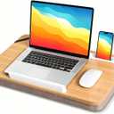wishacc Portable Lap Desk Tray, Natural Wood, Large 21.1 x 12.9 Inch, for Home Office