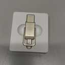 Amazon Basics USB Flash Drive, Thumb Drive Memory Stick with USB C and USB A Dual Ports, 512GB, Champagne Silver