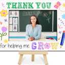 Teacher Picture Frame, Thank You for Helping Me Grow 4x6 Photo Frames, Small Wooden Photo Frame with Easel Stand, Teacher Appreciation Gifts for Table Decor Display -R04