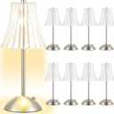 8 Pcs Cordless Table Lamp Rechargeable Touch Lamp Silver Flower