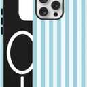 Jusy Magnetic Striped Phone Case for iPhone 14 Pro,Mint Green | Compatible with MagSafe, Cute Aesthetic Striped Design, TPU and PC Protective Shockproof Cover