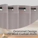 Extra Long Sheer Curtains, Light Filtering Grommet High Ceiling Drapes, 2 Story Curtains for Living Room and Loft(1 Panel, Brown, 52"x168")