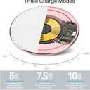 TOZO 2025 W1 New Anti-Slip Wireless Charger 15W Max Fast Wireless Charging Pad Compatible with iPhone 17/16/16 Plus/16 Pro Max /15/14/13/SE Series, Samsung Galaxy S25/S24/S23 Series, Matte Rose Gold