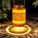 Solar Lanterns Outdoor Waterproof Birthday Gifts for Women Men Grandma Metal Hanging Solar Lights for Outside Patio Yard Festival Pathway Backyard Porch Landscape