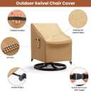 Mrrihand Outdoor Swivel Lounge Chair Cover Waterproof, 2 Pack Heavy Duty Patio Rocking Chair Covers for Outdoor Furniture, 33" W×37" D×38.5" H, Brown