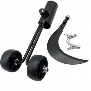 Universal Lawn Mower Anti-Scalp Wheel Kit with Dual Wheels, Black, 205x114x58mm