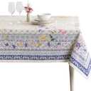 Maison d' Hermine Table Cloth Rectangle Table 100% Cotton 70 x 140 Inches Tablecloth Reusable Decorative for Dining Kitchen Room Farmhouse Home Gifts for Mothers Day Spring Summer - Faience