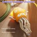 Magic Dancing Octopus Toy - Smart Obstacle-Dodging Robot with LED Light Show & Music, USB Rechargeable Tummy Time Squid Toy for Babies | Electric Crawling Octopus | Interactive Gift for Kids 3+ (Yellow)