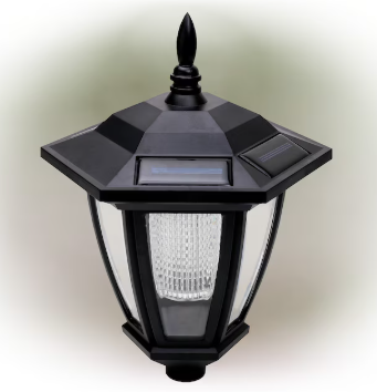 Alpine Corporation 6-in x 8-in Black Plastic LED light Outdoor Decorative Lantern
